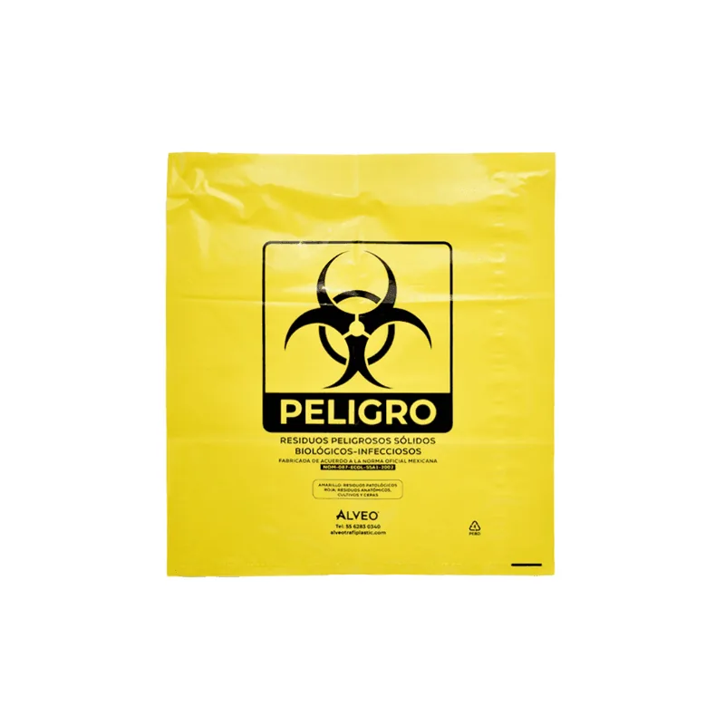 Bolsa Amarilla RPBI 46×50 cm — calibre 300, certificada NOM-087