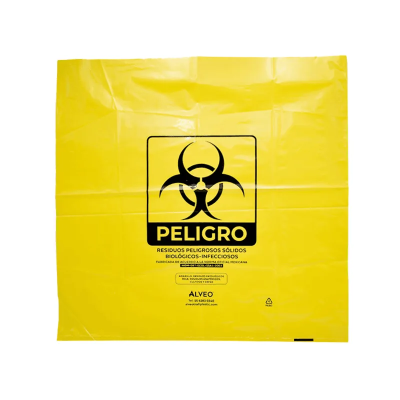 Bolsa Amarilla RPBI 60×60 cm — calibre 300, certificada NOM-087