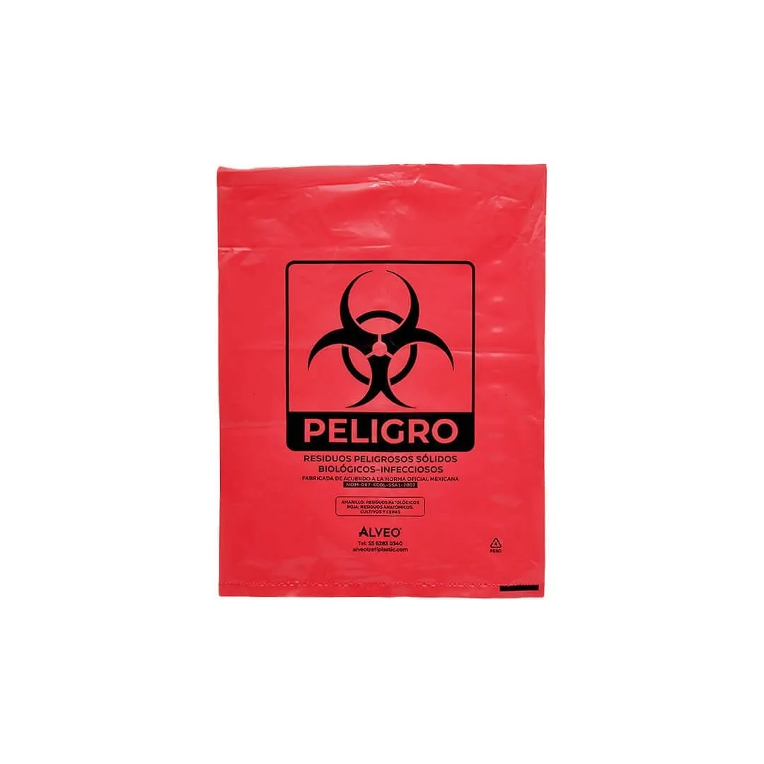 Bolsa Roja RPBI 30×40 cm — calibre 300, certificada NOM-087
