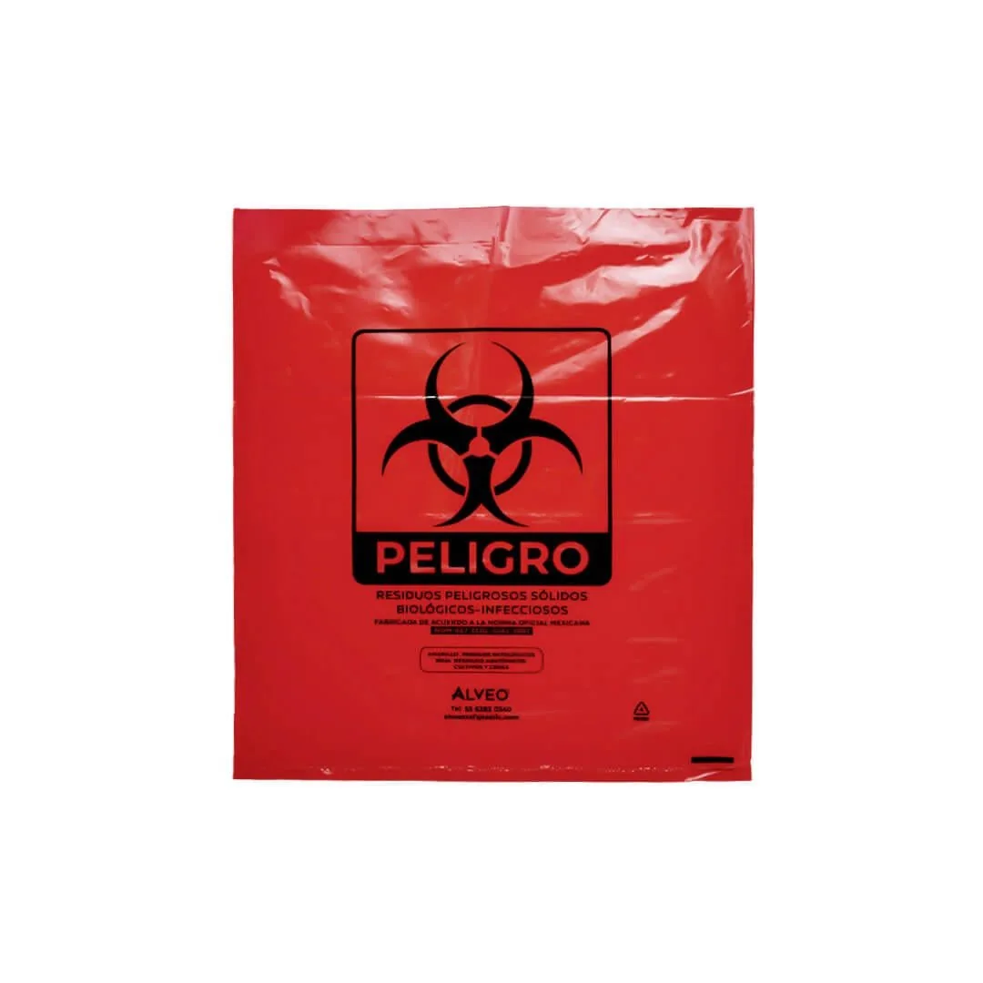 Bolsa Roja RPBI 46×50 cm — calibre 300, certificada NOM-087
