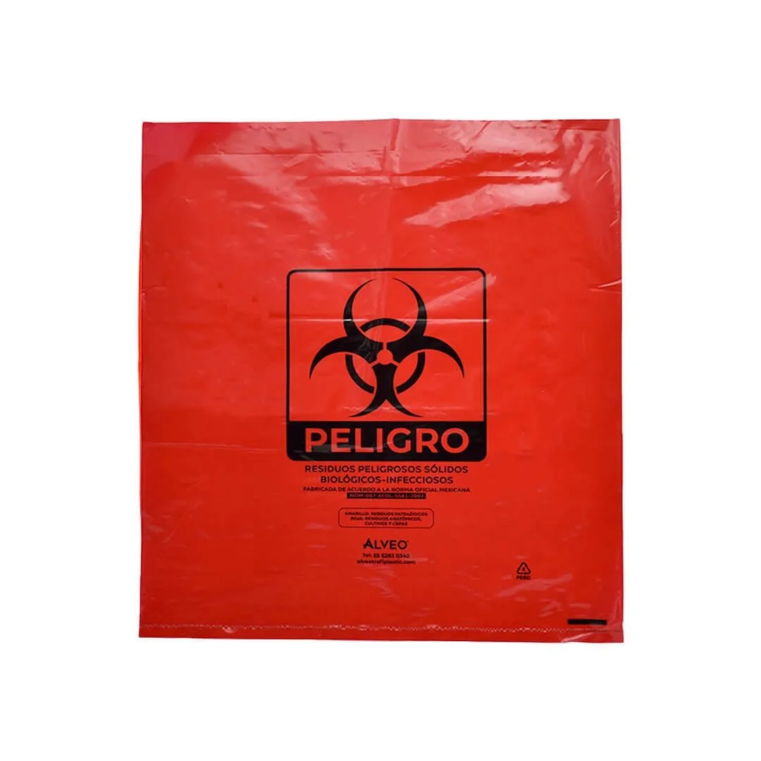 Bolsa Roja RPBI 50×65 cm — calibre 300, certificada NOM-087
