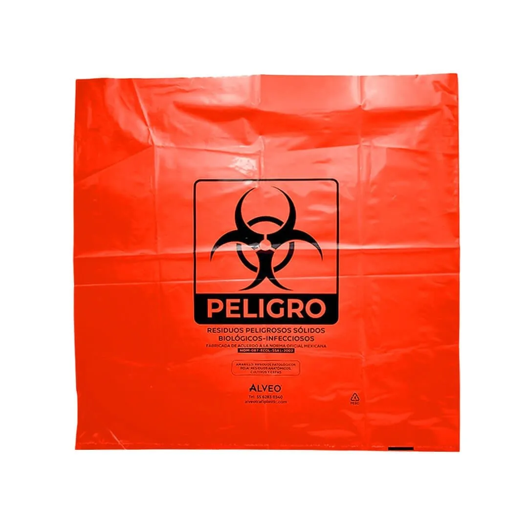 Bolsa Roja RPBI 60×60 cm — calibre 300, certificada NOM-087